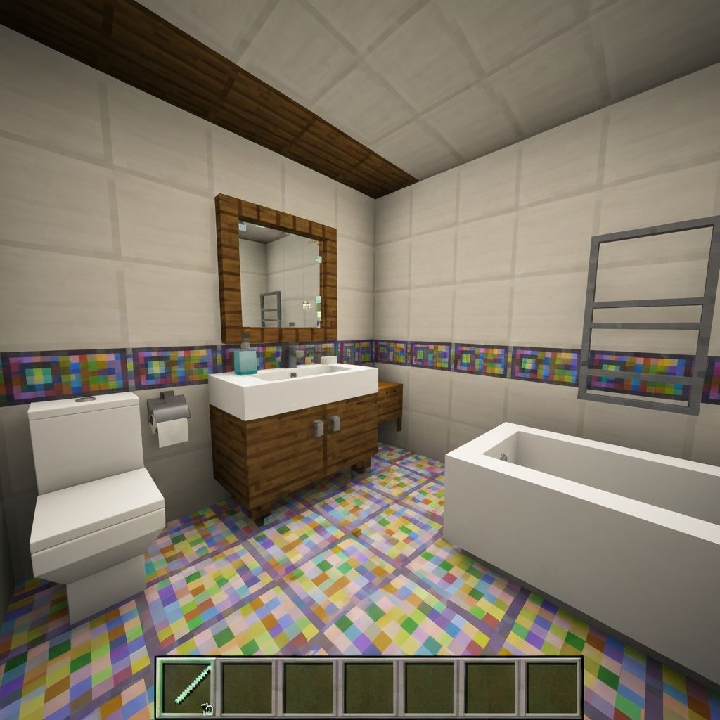 Bathroom interior with furniture